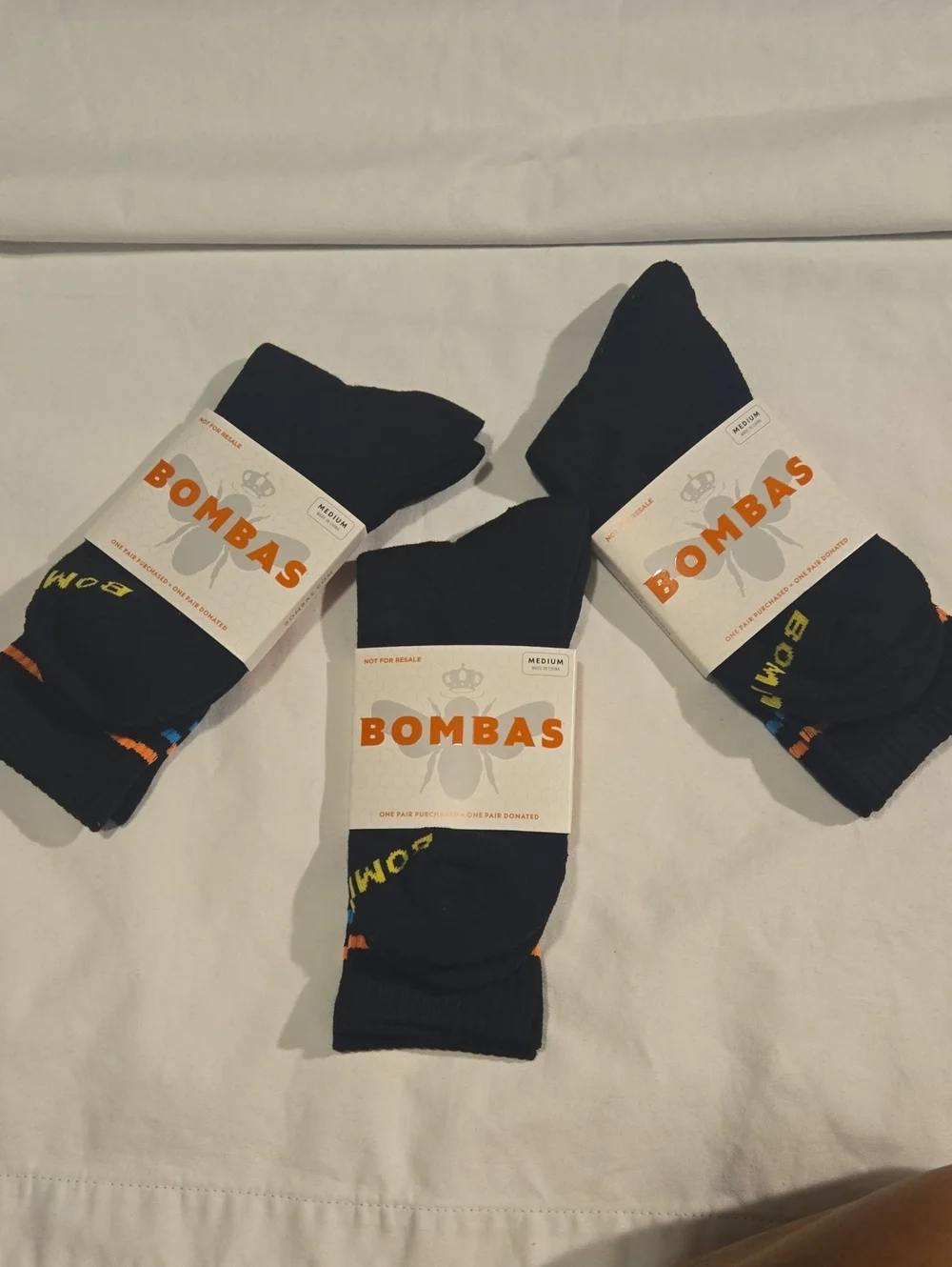 Bundke Bombas Black Crew Socks with Multicolor Accents - 3-Pack